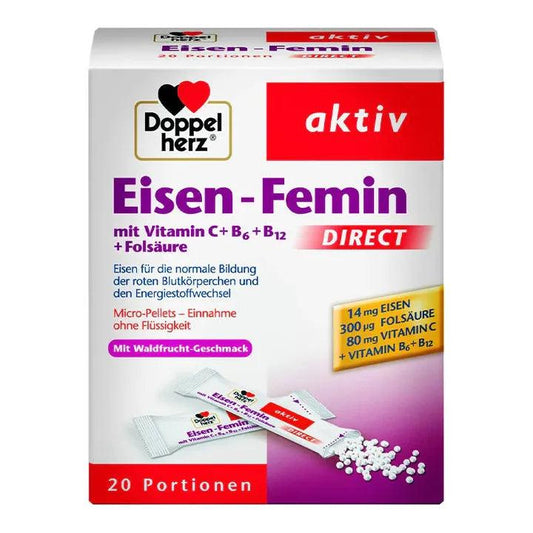 Eisen-Femin Direct with Vitamin C + B6 + B12 + Folic Acid - GOLDFARMACI