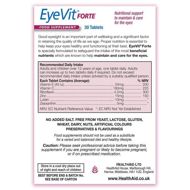 EyeVit Forte Tablets - GOLDFARMACI