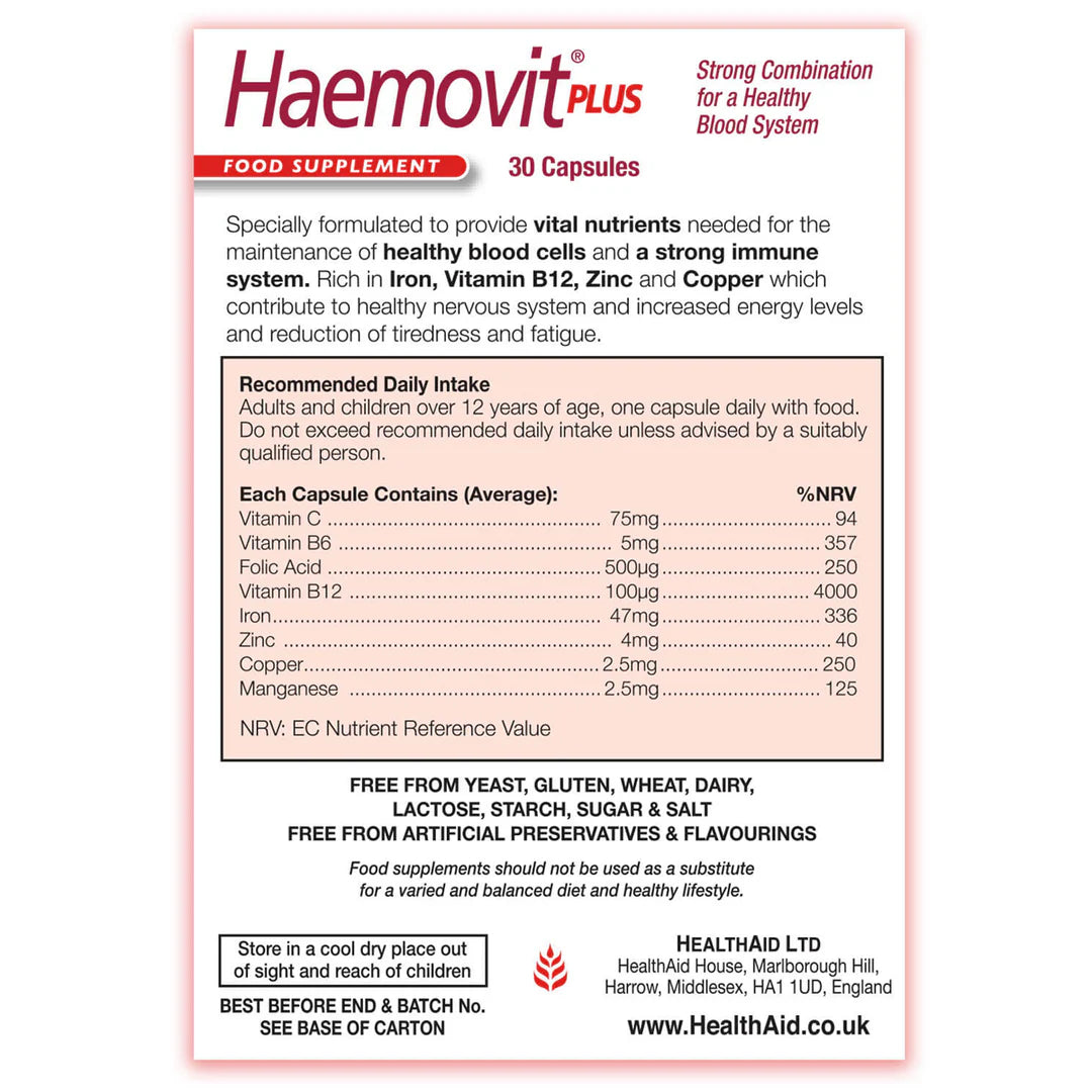 Haemovit Plus Capsules - GOLDFARMACI