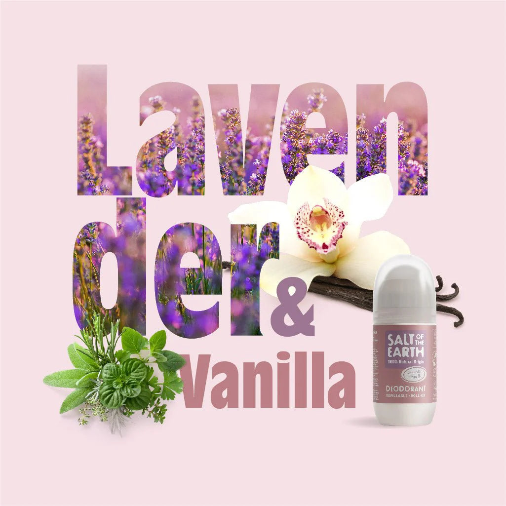 Lavender & Vanilla Natural Refillable Roll-On Deodorant - GOLDFARMACI