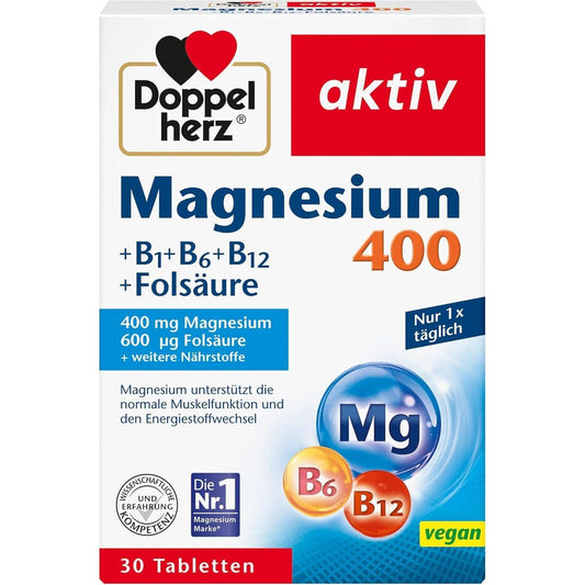 Magnesium 400 (+ B1 + B6 + B12 + Folic Acid ) 30Tab - GOLDFARMACI