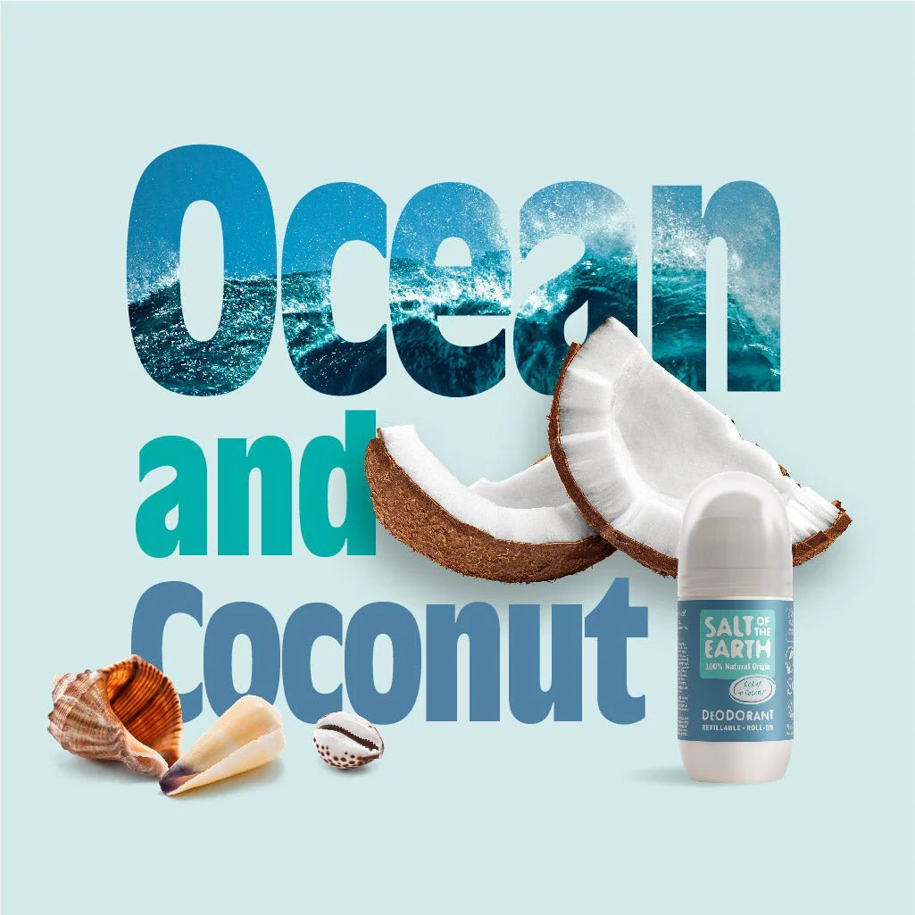 Ocean & Coconut Natural Refillable Roll-On Deodorant - GOLDFARMACI