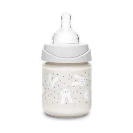 Premium glass wide neck bottle with round teat - GOLDFARMACI