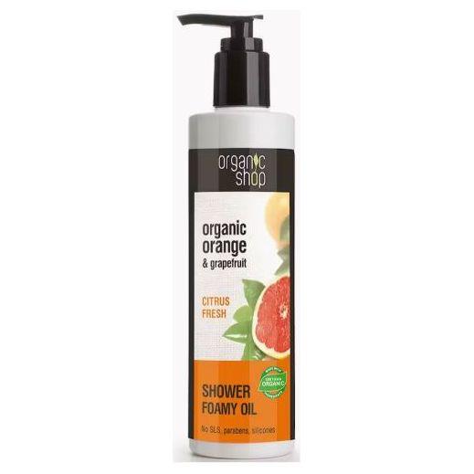Shower Foamy Oil Citrus Fresh Organic Orange & Grapefruit 280ml - GOLDFARMACI