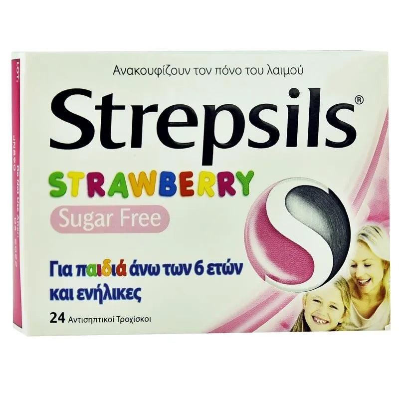 Strepsils Strawberry 24 Tabs - GOLDFARMACI