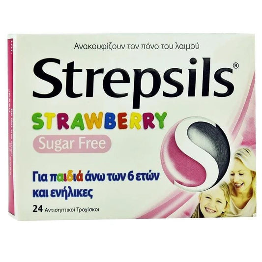 Strepsils Strawberry 24 Tabs - GOLDFARMACI