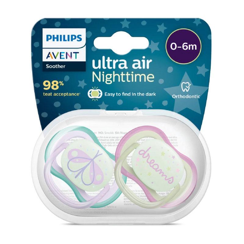 Ultra Air Night-Time Pacifier 0-6m x2 - GOLDFARMACI