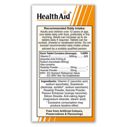 Vitamin C 500mg Chewable Tablets - GOLDFARMACI