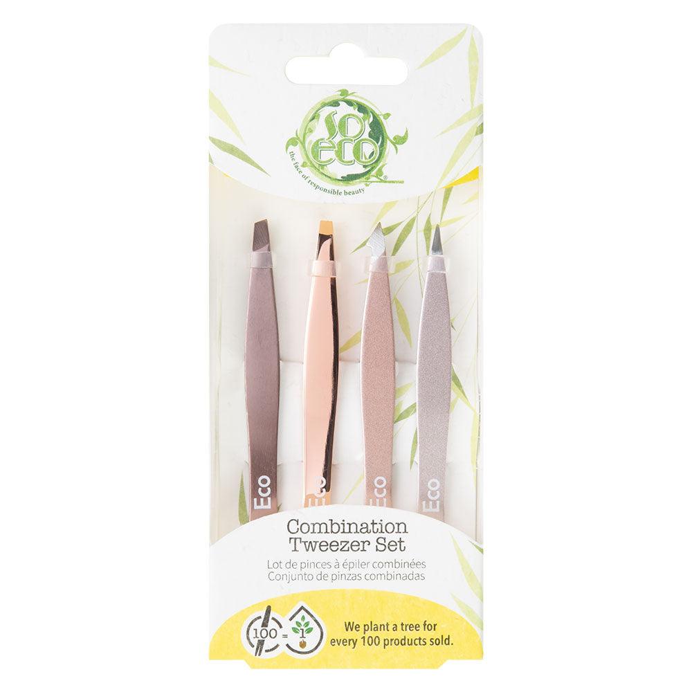 4 Piece Tweezer Set – Rose Gold - GOLDFARMACI