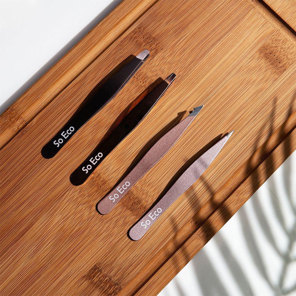 4 Piece Tweezer Set – Rose Gold - GOLDFARMACI