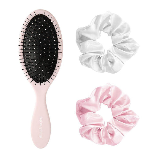 Detangling Brush & Satin Scrunchies - GOLDFARMACI