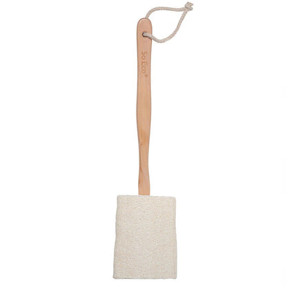 Flat Loofah with Wooden Handle - GOLDFARMACI