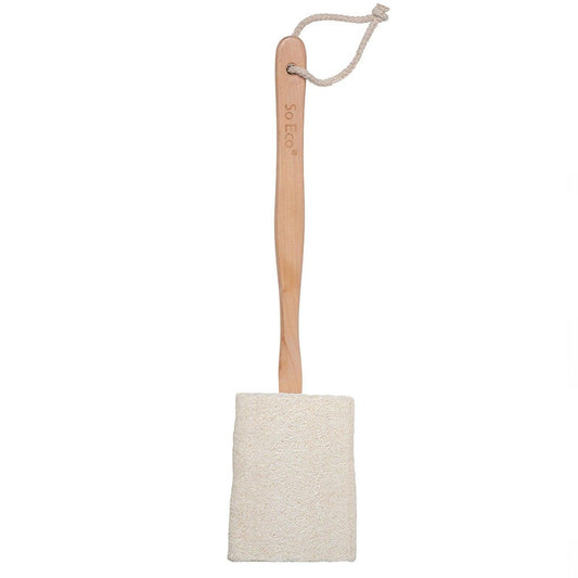 Flat Loofah with Wooden Handle - GOLDFARMACI