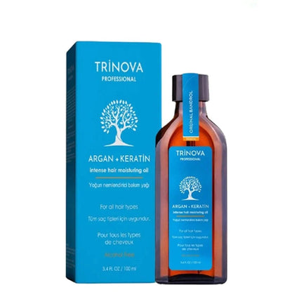 Hair Care Set Trinova Argan Keratin Oil 100 ml + Brushworks Hair Oil Applicator - GOLDFARMACI