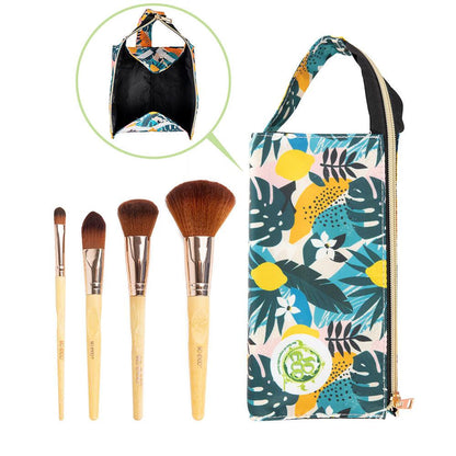 Natural Travel Brush Set Floral - GOLDFARMACI