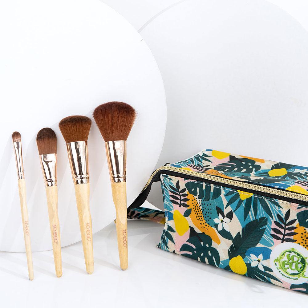 Natural Travel Brush Set Floral - GOLDFARMACI