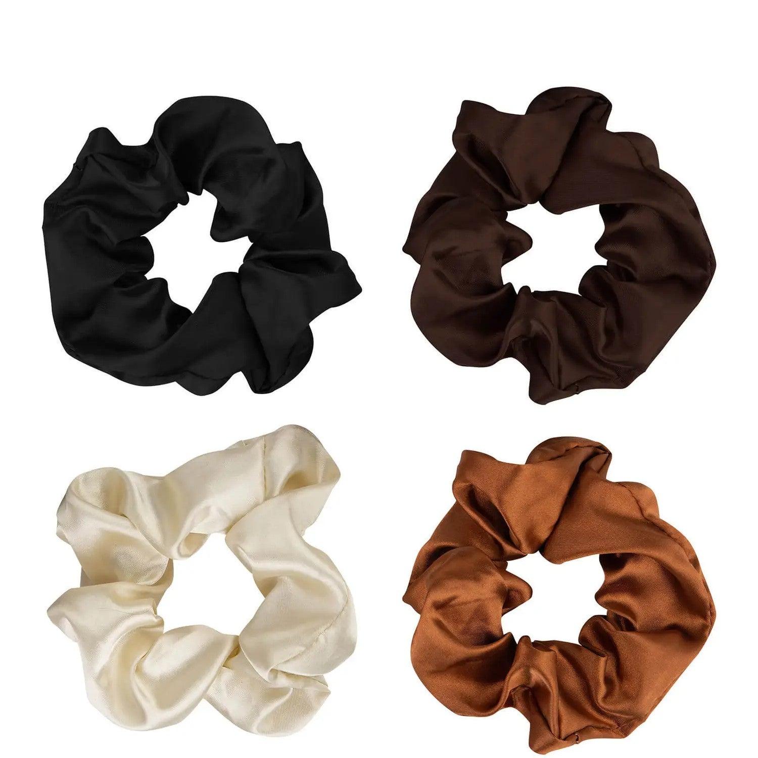 Nude Satin Scrunchies Pack of 4 - GOLDFARMACI