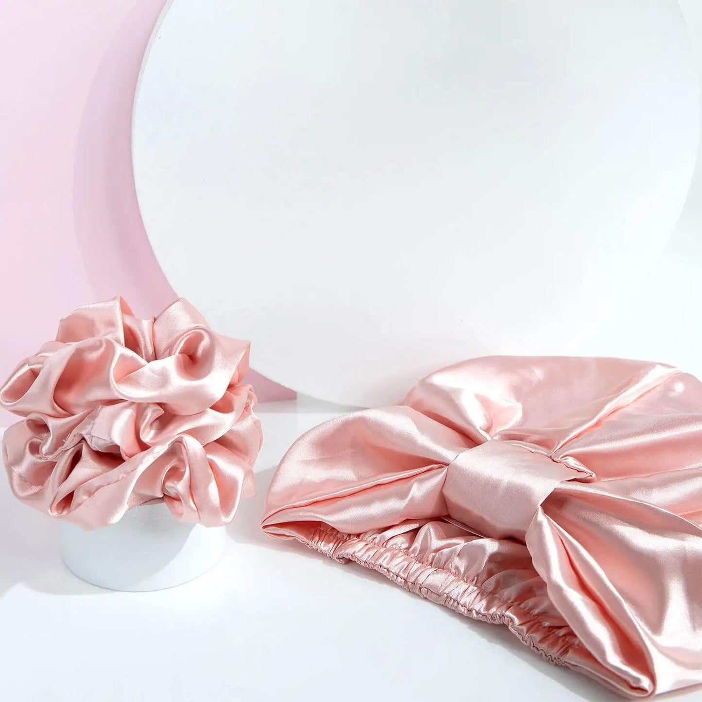 Rejuvenating Satin Hair Turban and Scrunchie Set - GOLDFARMACI