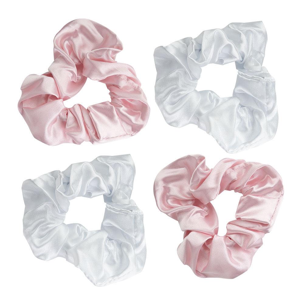 Satin Scrunchies Pink & White - GOLDFARMACI