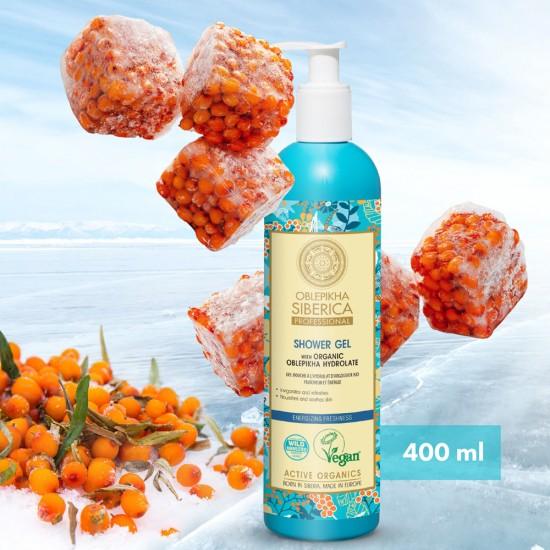 Shower Gel with Organic Oblepikha Hydrolate Energizing Freshness 400ml - GOLDFARMACI