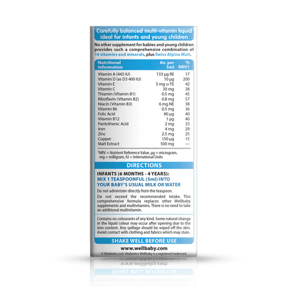 Wellbaby Multi-vitamin Liquid 150ml - GOLDFARMACI